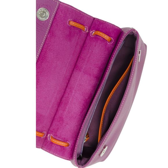 Rio Flap-Over Leather Handbag With Adjustable Strap Sliocket & Zip :< - Picture 2 of 5